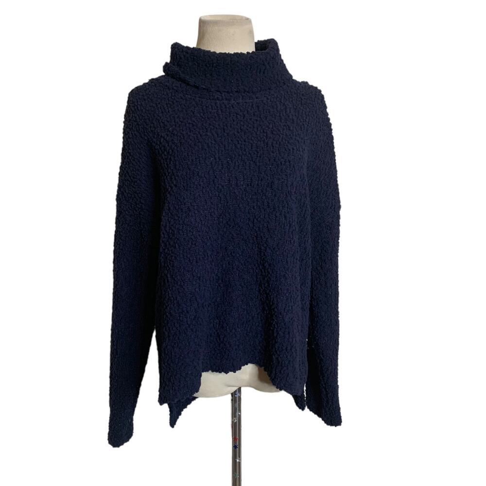 Bobeau Blue Popcorn Turtleneck Sweater size Large
